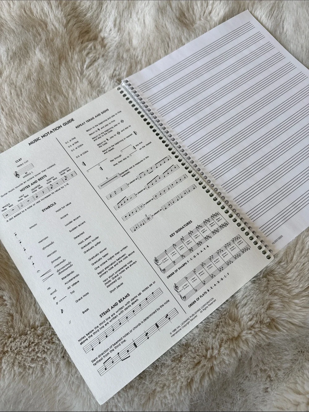 Hal Leonard Lime Green Spiral-Bound Manuscript Paper Notebook